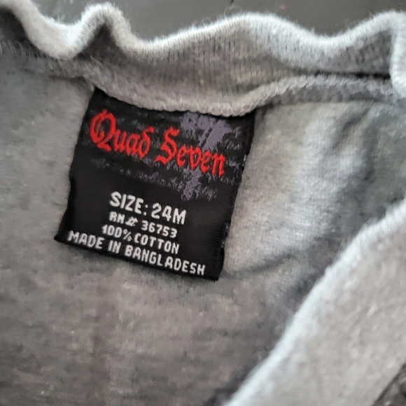 Quad Seven Baby Boy 24 Months Two Piece Outfit Set Grey Short Sleeve Shirt Jeans - Picture 4 of 5